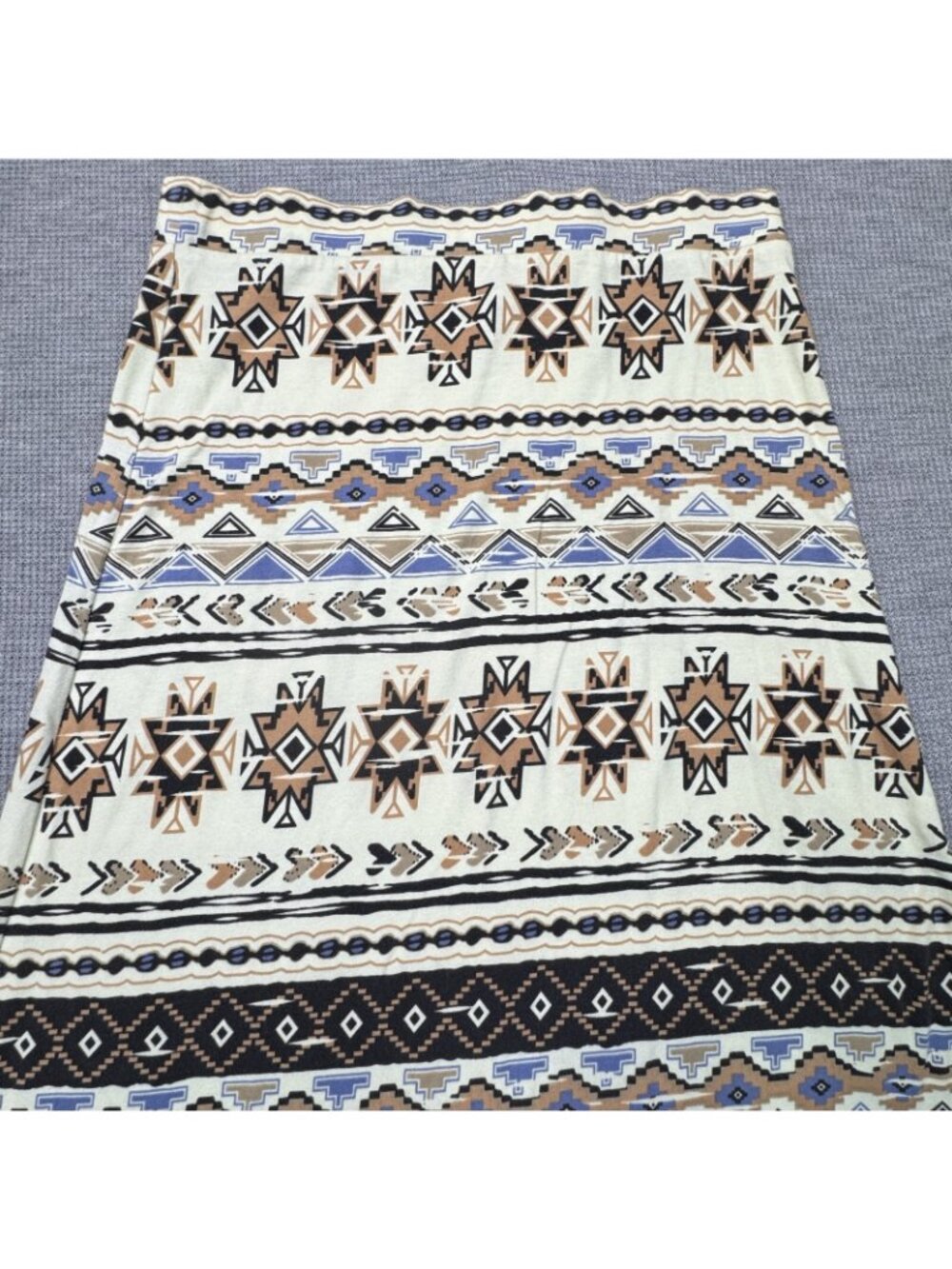 Angie Maxi A-Line Skirt Womens Size Small Light Yellow Geometric Pull On Aztec - Picture 14 of 15